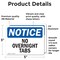 Signmission No Overnight Tabs, 5 in W x Rectangle, Vinyl Decal OS-2PACK-NS-D-35-L-14719 - alternate 3